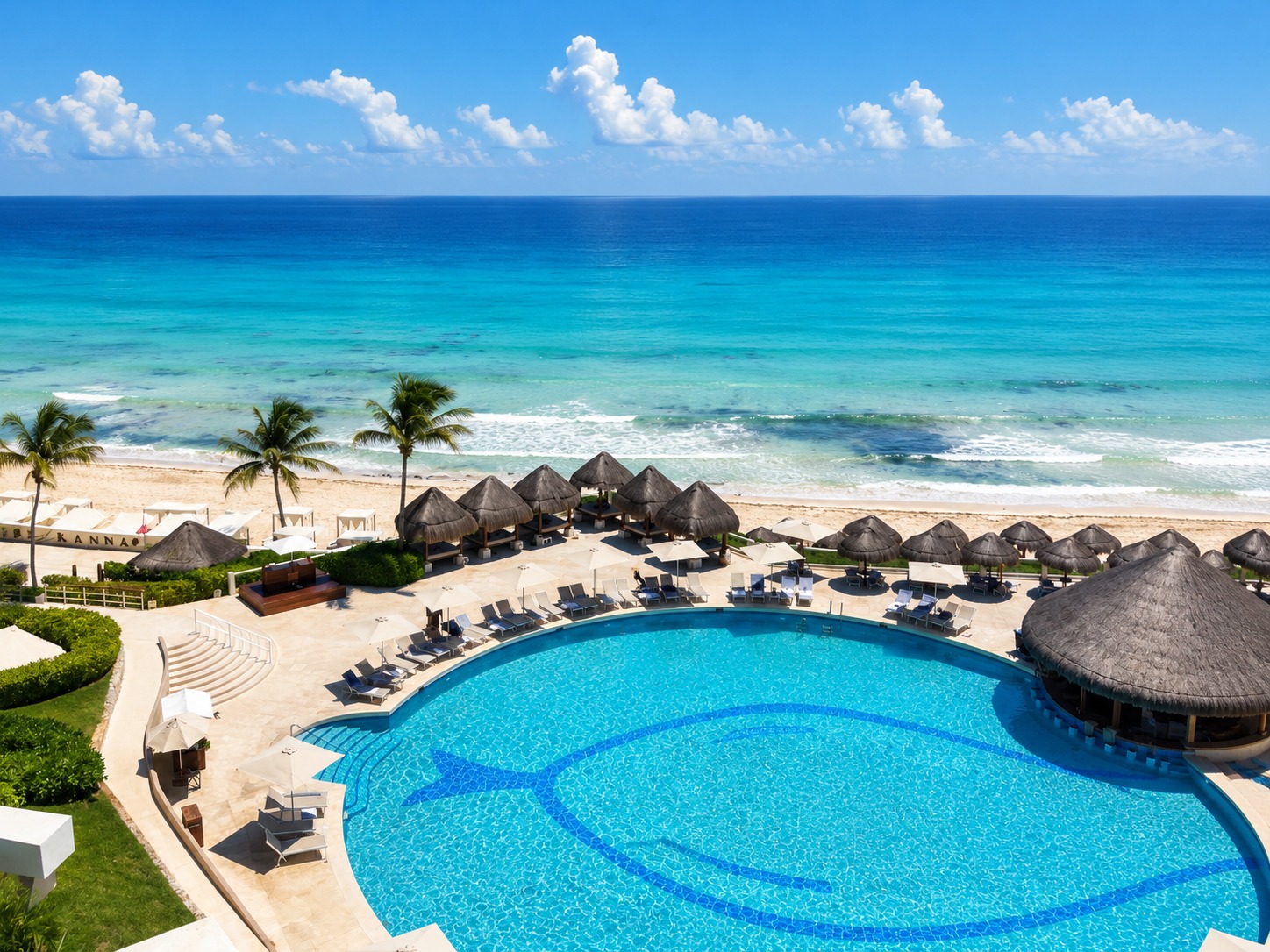 Beachfront resort pool overlooking the ocean